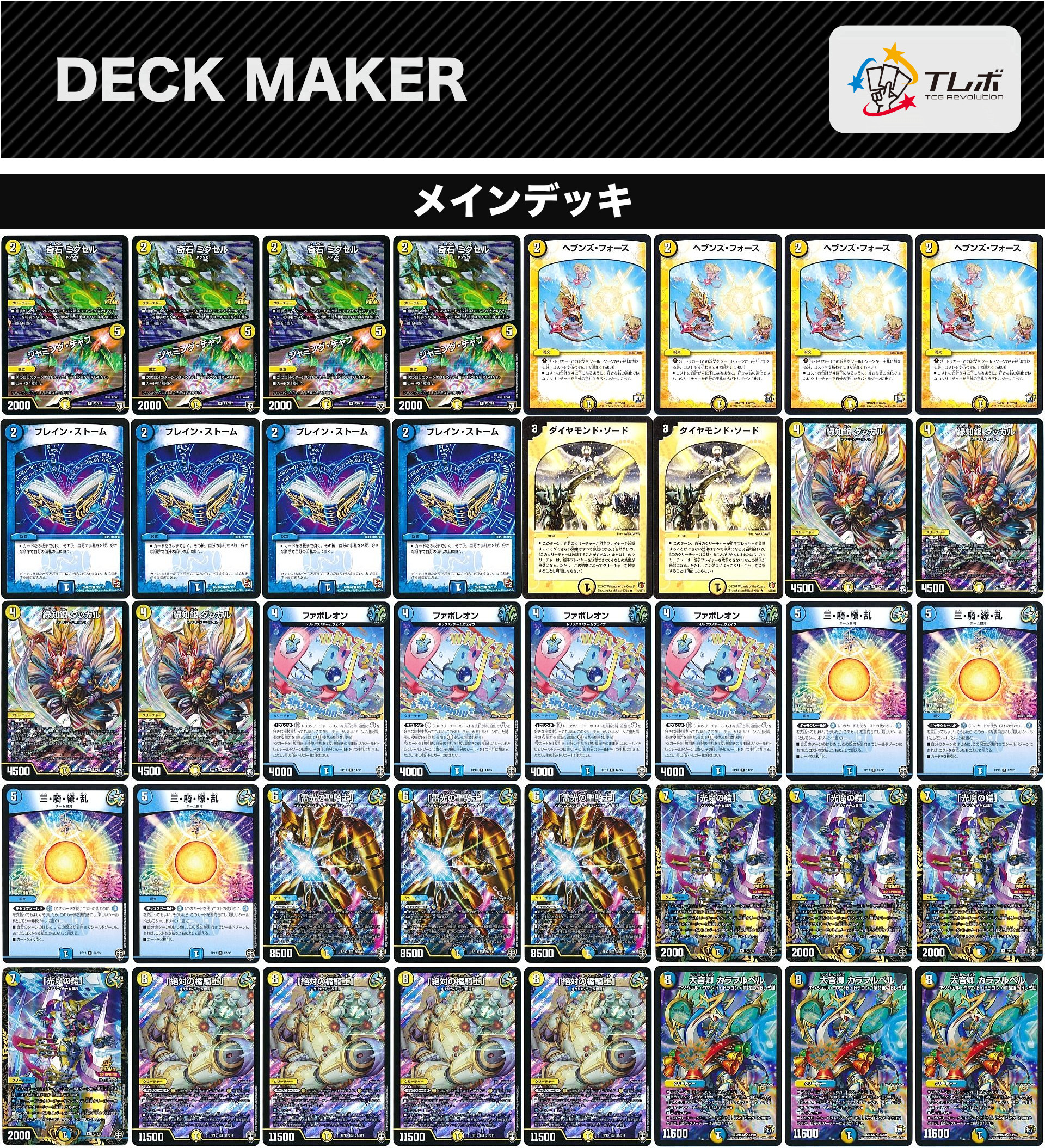 デュエルマスターズ 「正義帝」ギャラクシールド デッキレシピ詳細