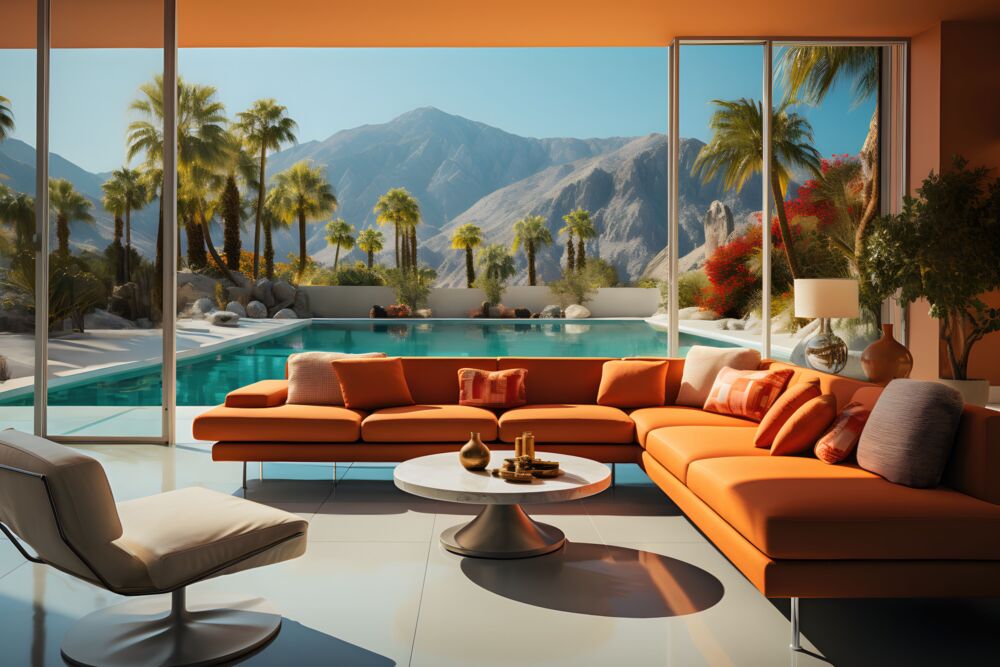 Orange living room, Palm Springs, Alexandre FAUVE · Art