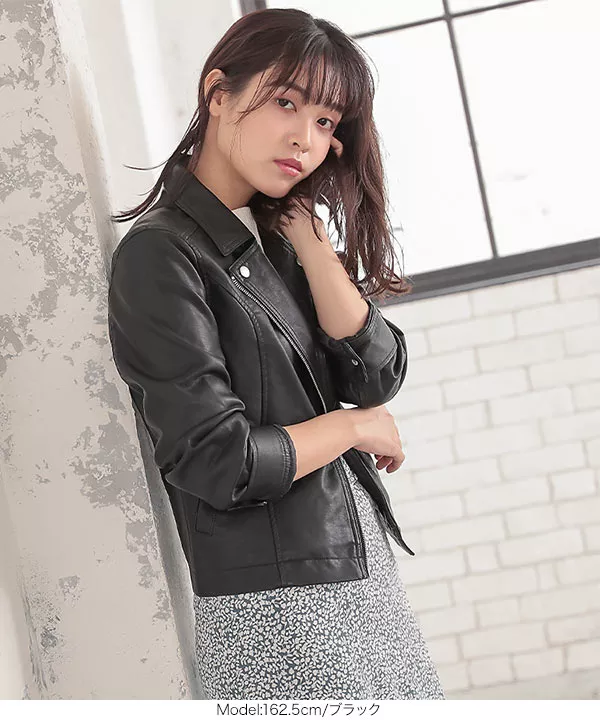 フェイクレザーライダース [K794] - レディースファッション通販 神戸