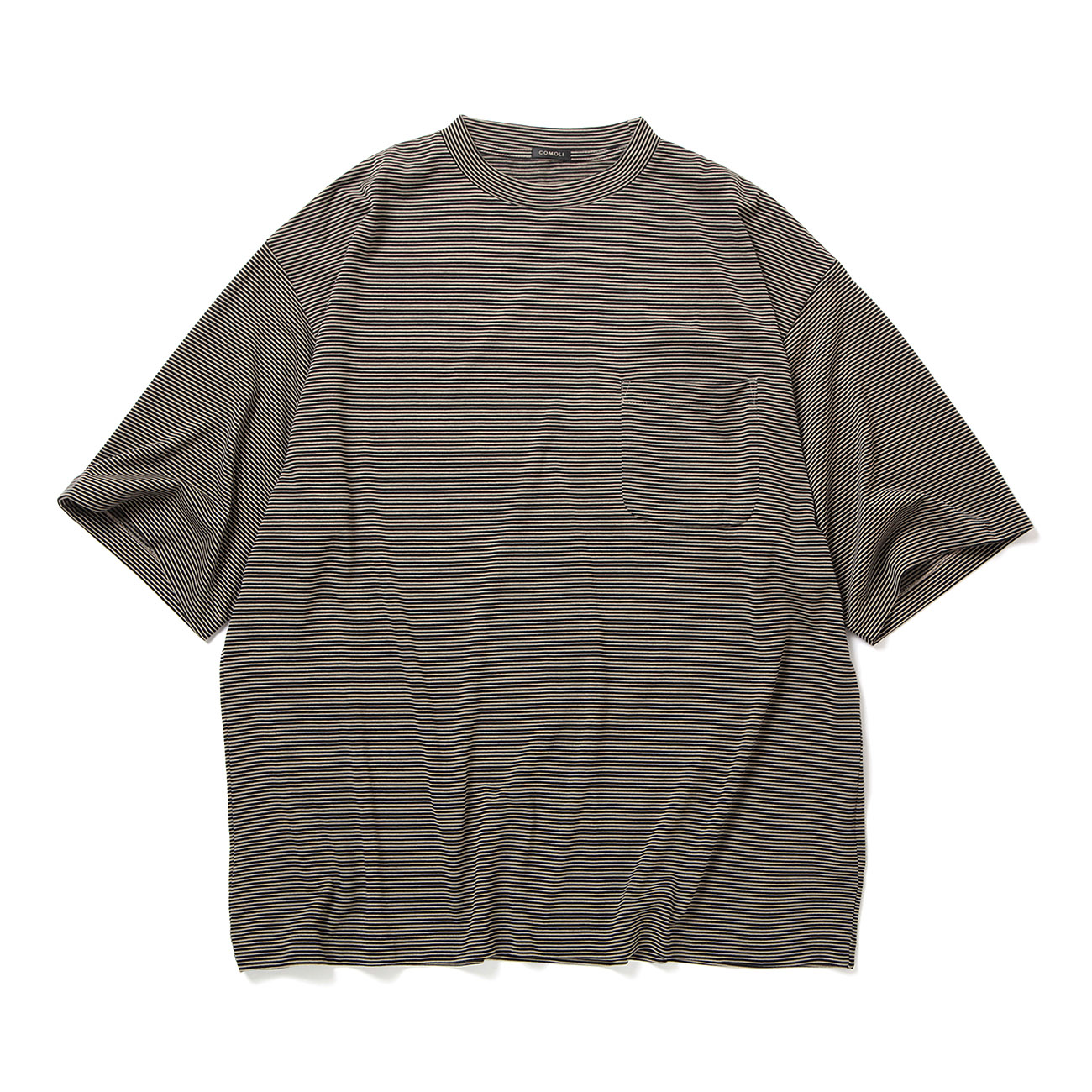 COMOLI / コモリ | サマーウール 半袖Tシャツ - Border | 通販 - 正規