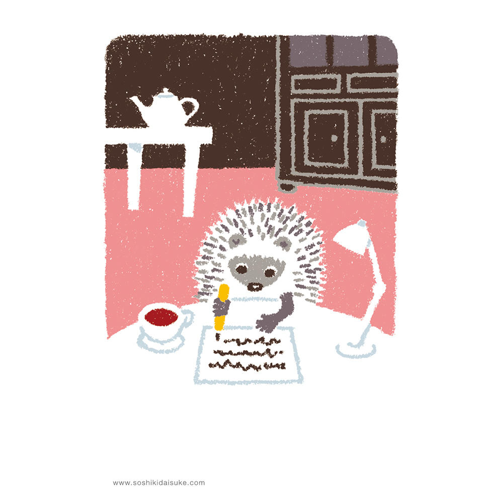 祖敷大輔】ポストカードセット／「ハリネズミの願い」 祖敷大輔 -の