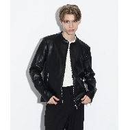 WEB限定】シンセティックレザーシングルライダースジャケット