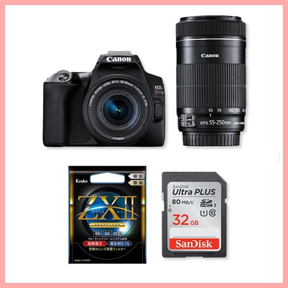 販売終了】EOS Kiss X10(ブラック)・ダブルズームキット+プロテクター