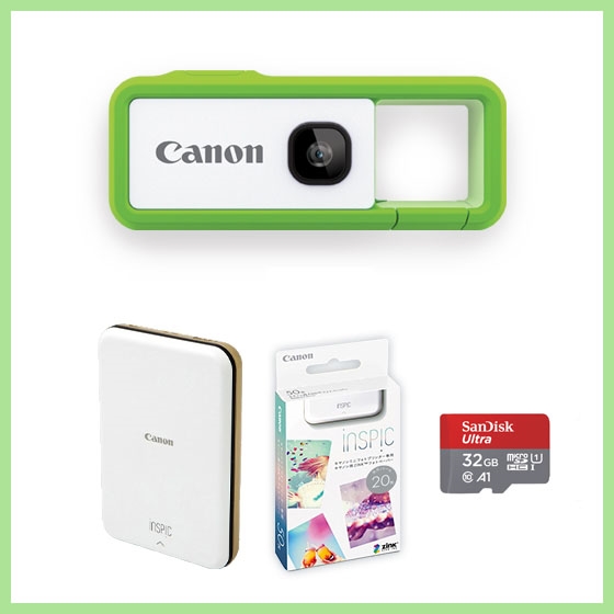 CANON キヤノン iNSPiC REC FV-100 グリーン アソビカメラ 【公式通販】