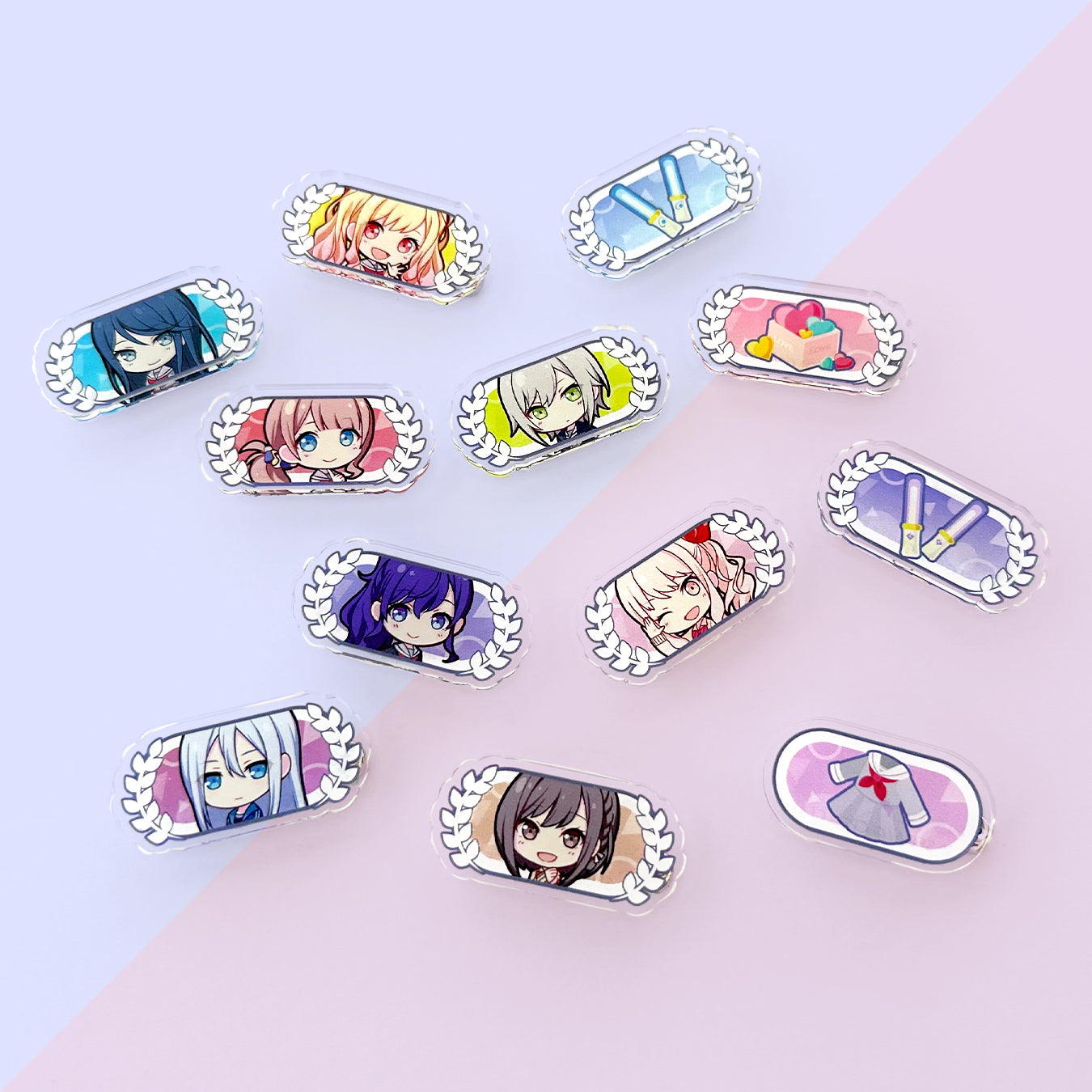 予約商品】アクリルミニ称号バッジコレクション B – Colorful Palette