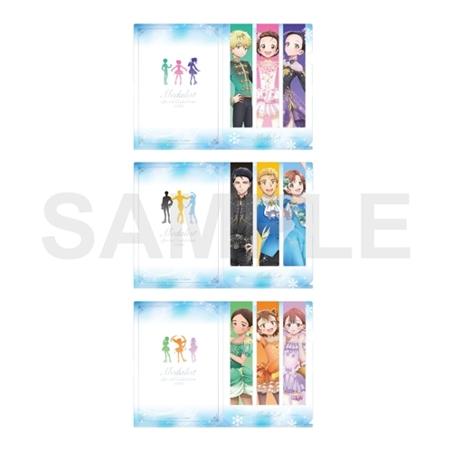 氷の上で踊るメダリストたちの美しいA4クリアファイルと版画