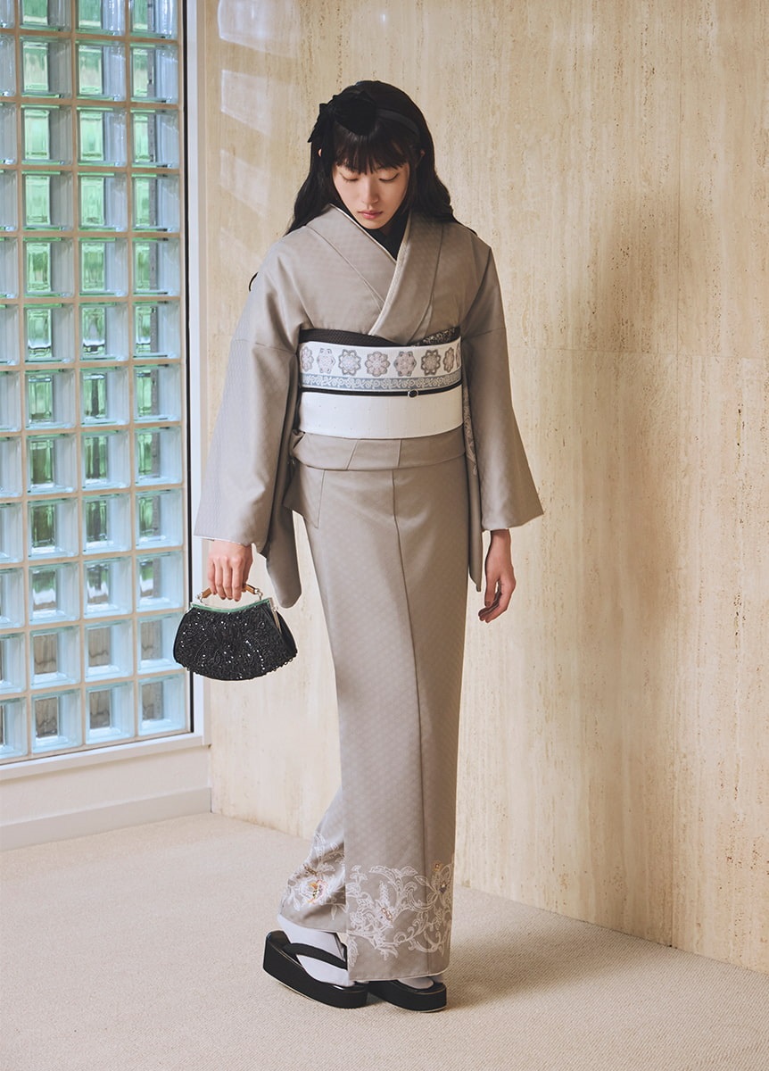 ハレノヒ小袖】付下げ訪問着 更紗花冠 石色 | フォーマル着物 | やまと