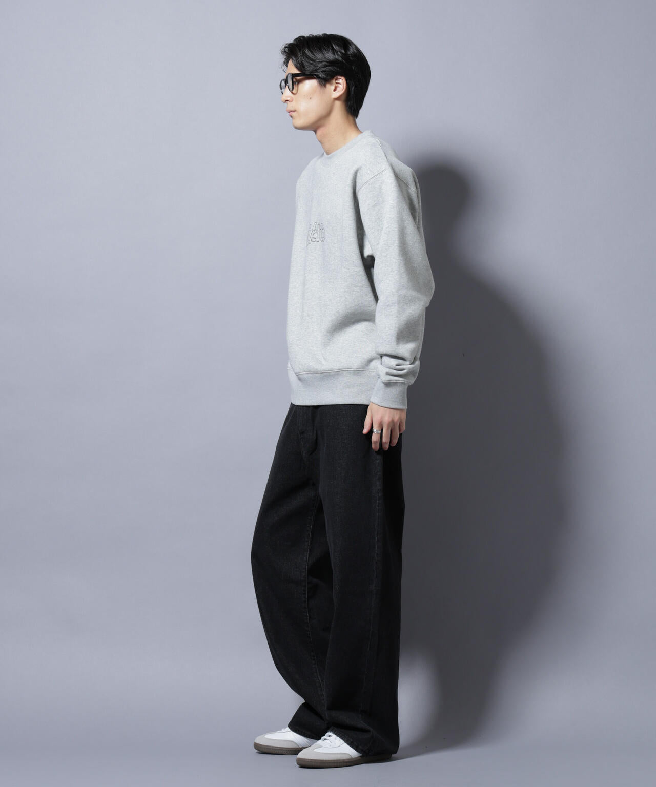 NJ/CLUB」裏起毛 ジャージークルーネックスウェット