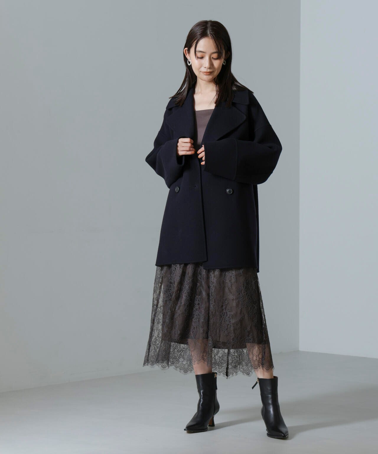 PURE LAMBS リバーミドルコート