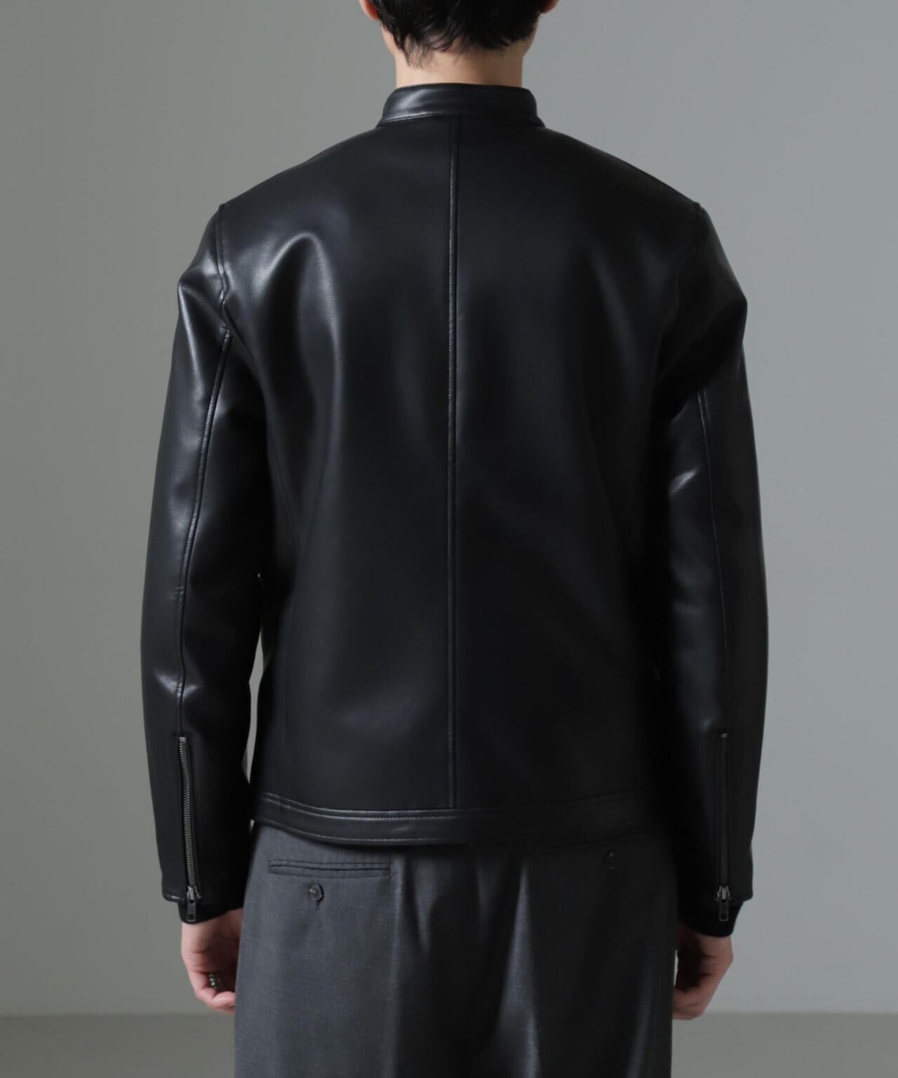 ナノユニバース レザージャケット キルティング シングルライダース L