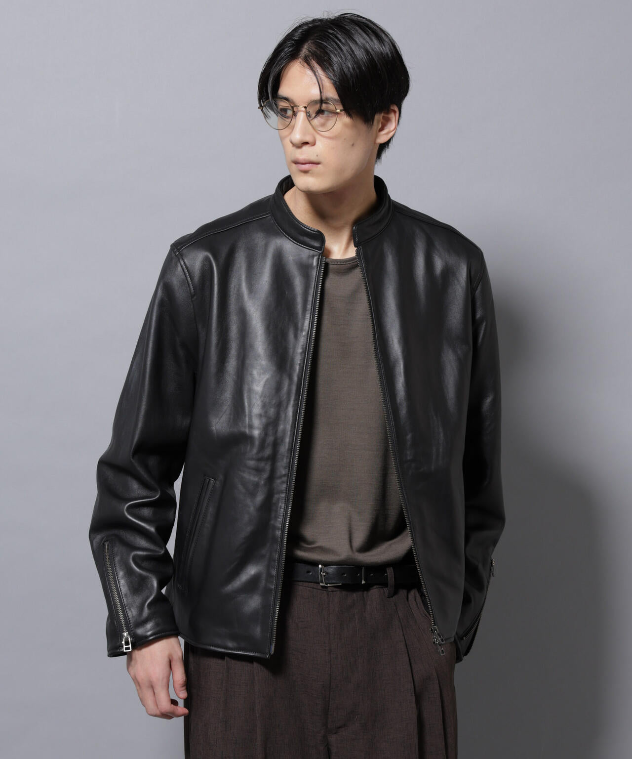 シングルスタッズレザーライダース KAMO アナーキー シングルスタッズ