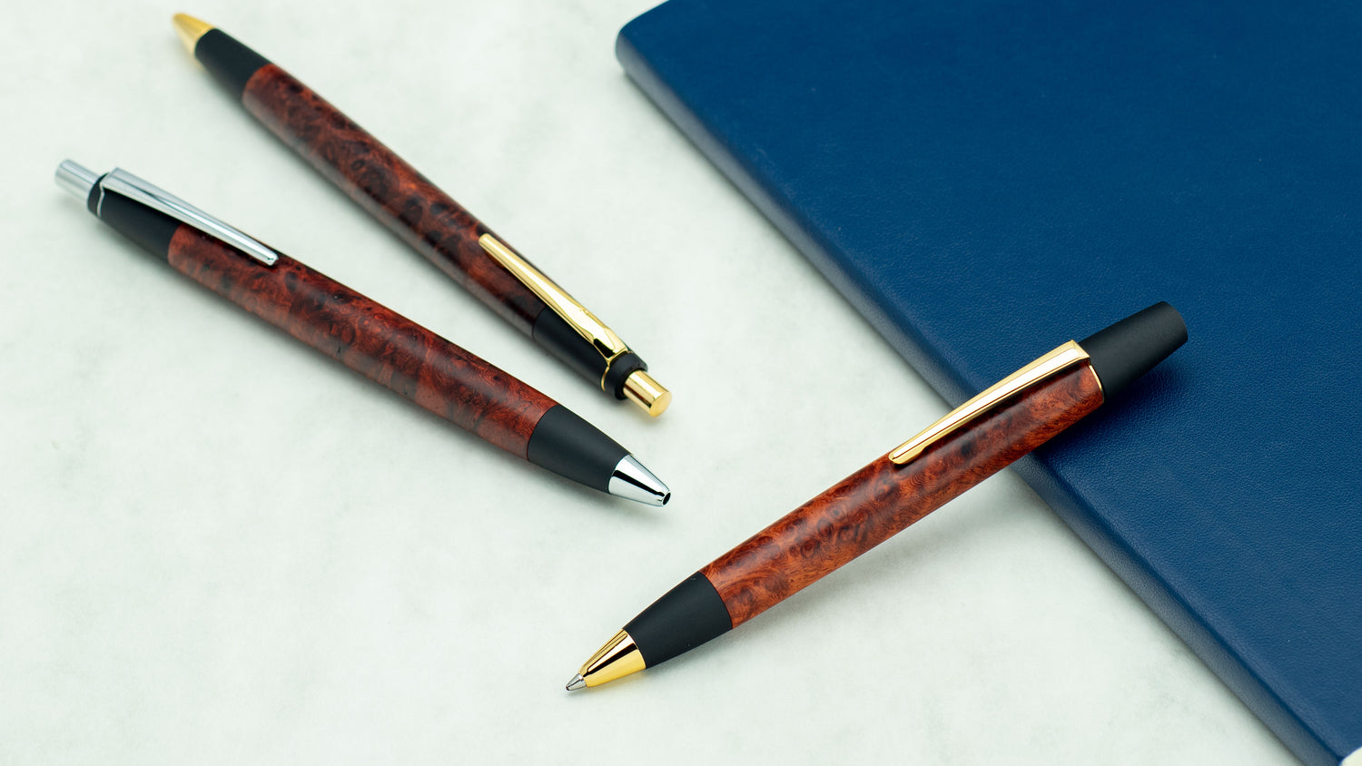 野原工芸 特上花梨瘤杢 スリムボールペン