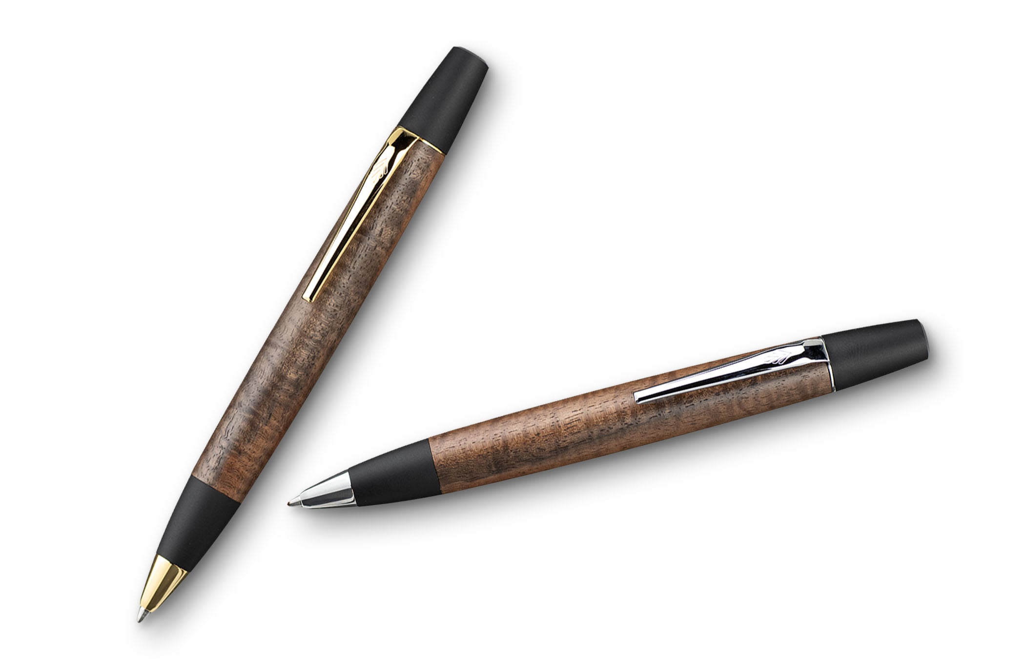 ブラックバス 野原工芸 栃縮杢新型ゴールドボールペン ブラックバス