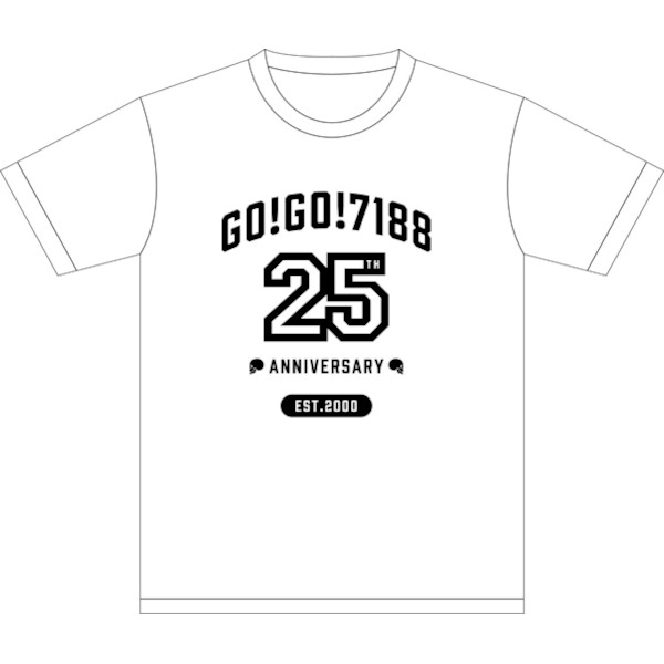 GO!GO!7188】25周年記念Tシャツ『Skull College』 ホワイト | TAPIRS STORE