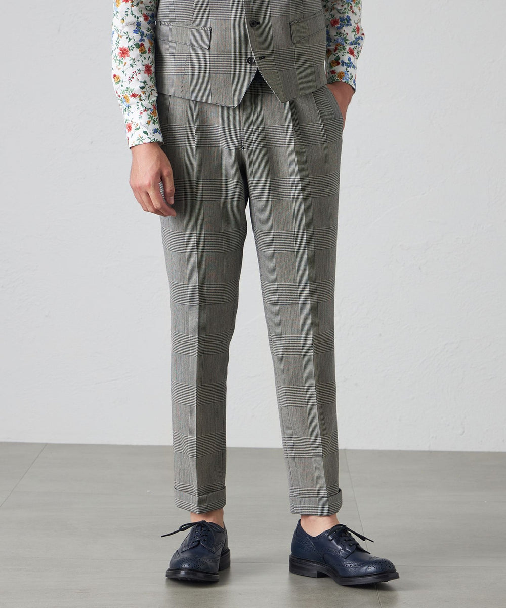 ENFOLD グレンチェックレイヤードトラウザーズ パンツ オファー