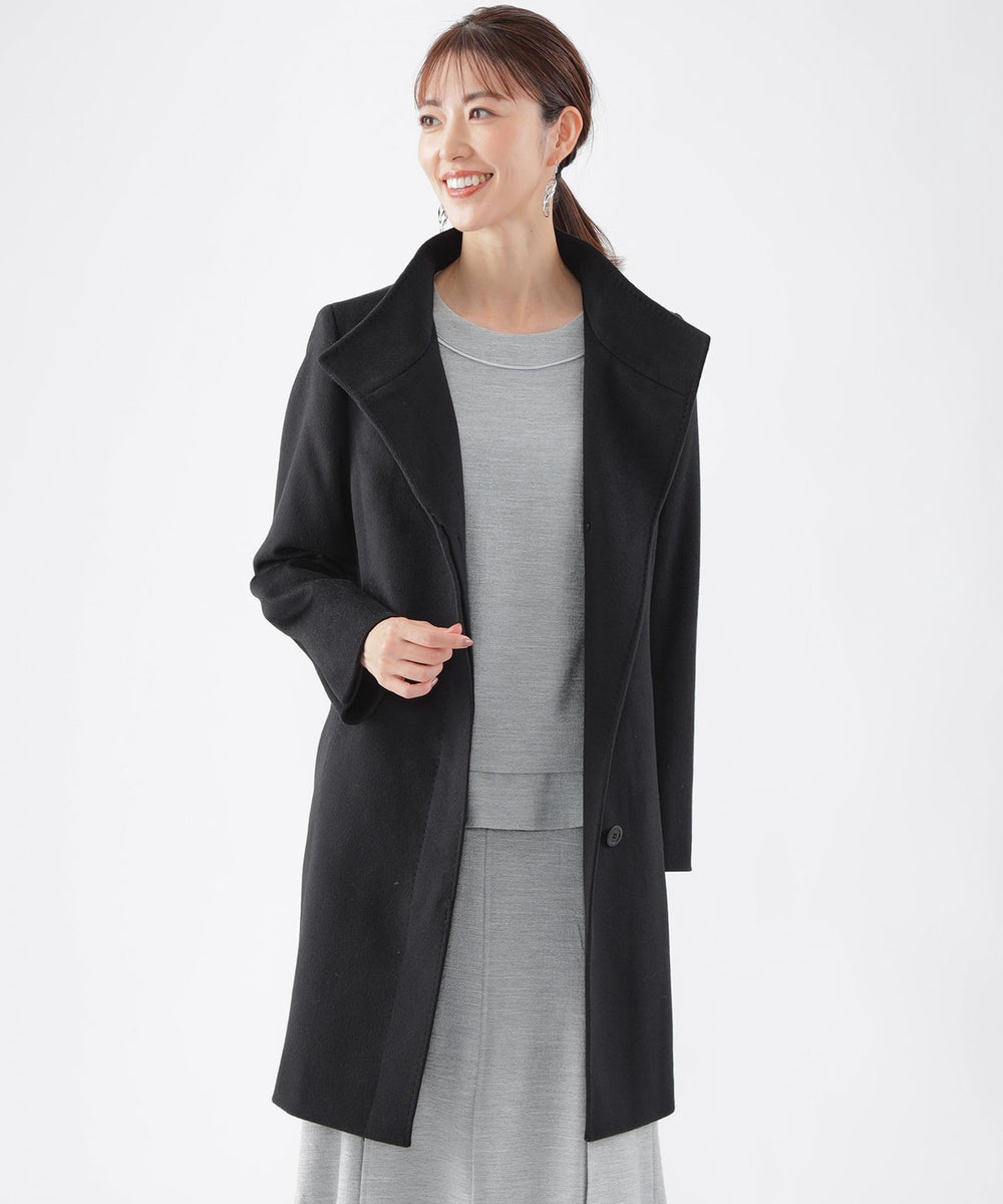 L】ウールカシミヤビーバースタンドカラーコート(コート)｜TRANS WORK