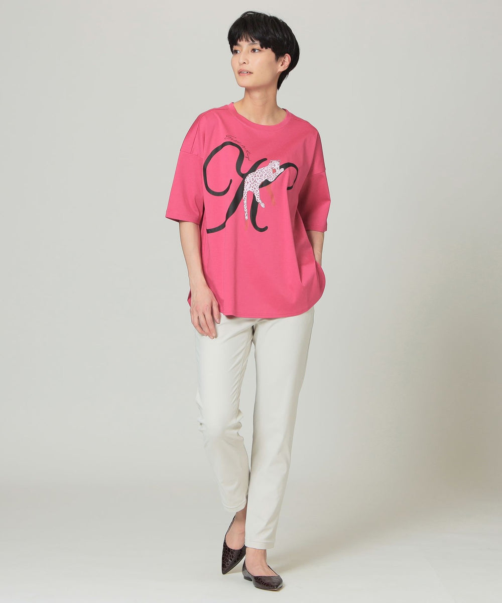 ウォッシャブル】イニシャルアニマルプリントTシャツ(トップス)｜EVEX