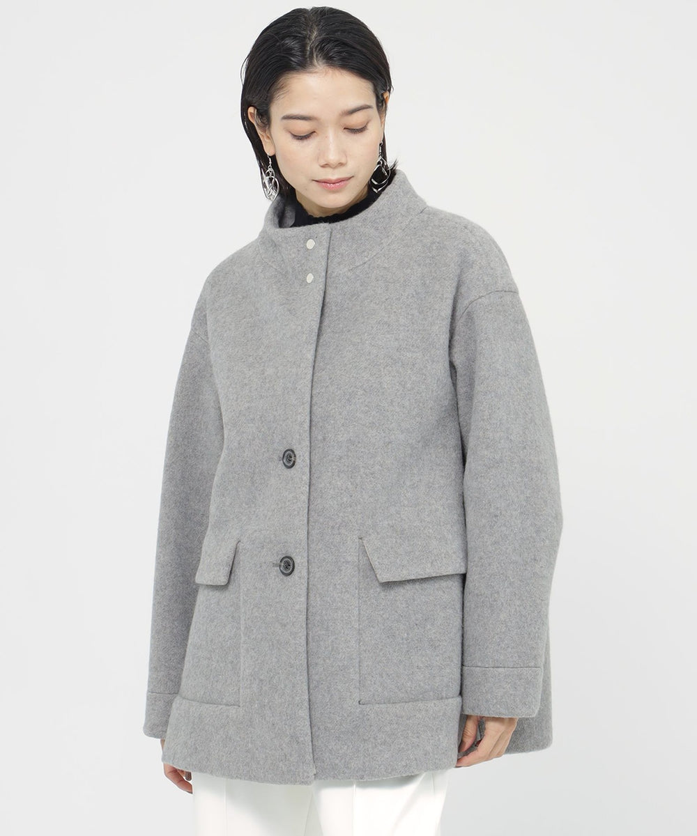 L】【WEB・一部店舗限定】ラミネートシャギーウールコート(コート