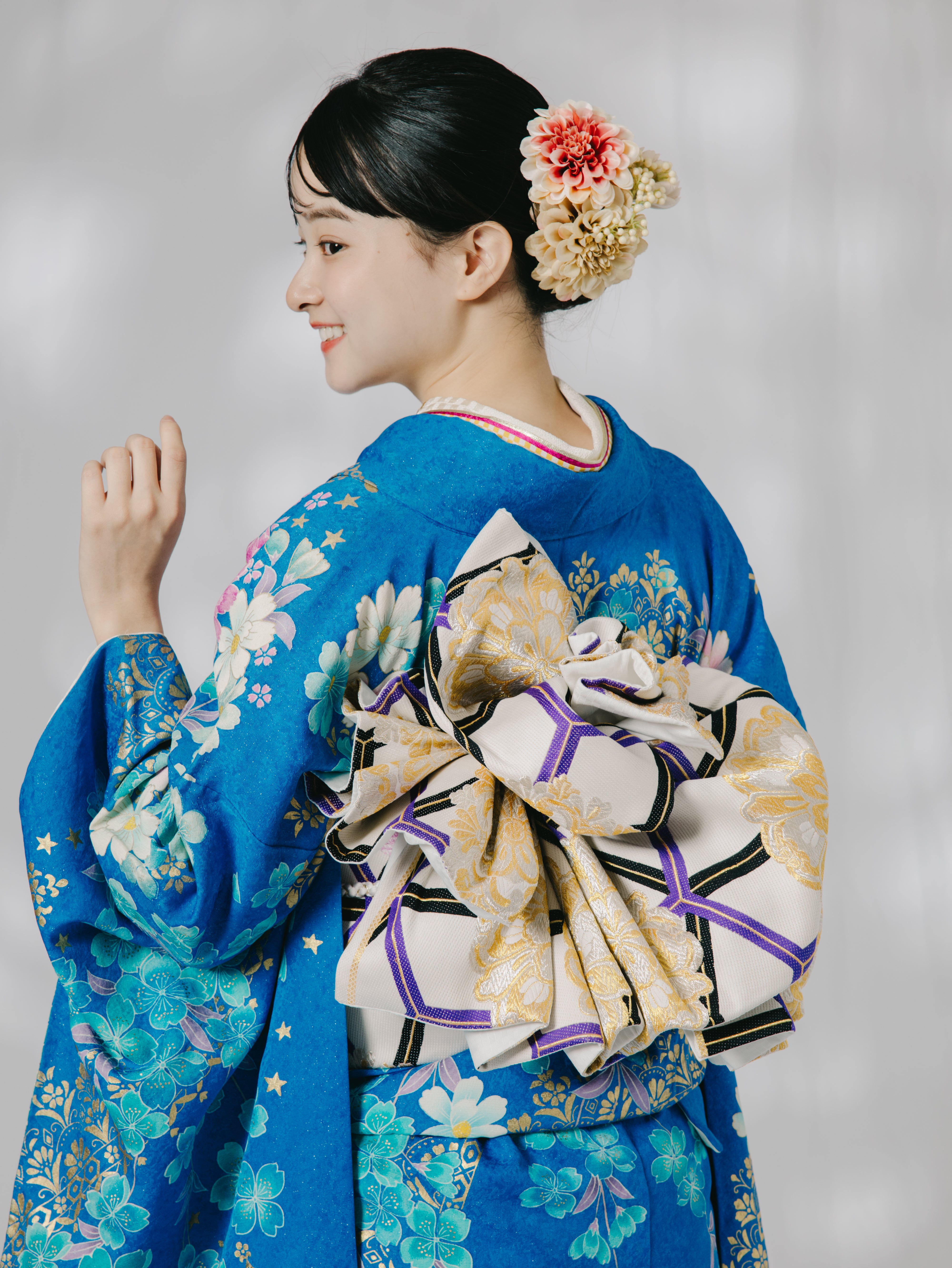青地 牡丹 蝶 正絹振袖【490】 – SAKURA TOKYO