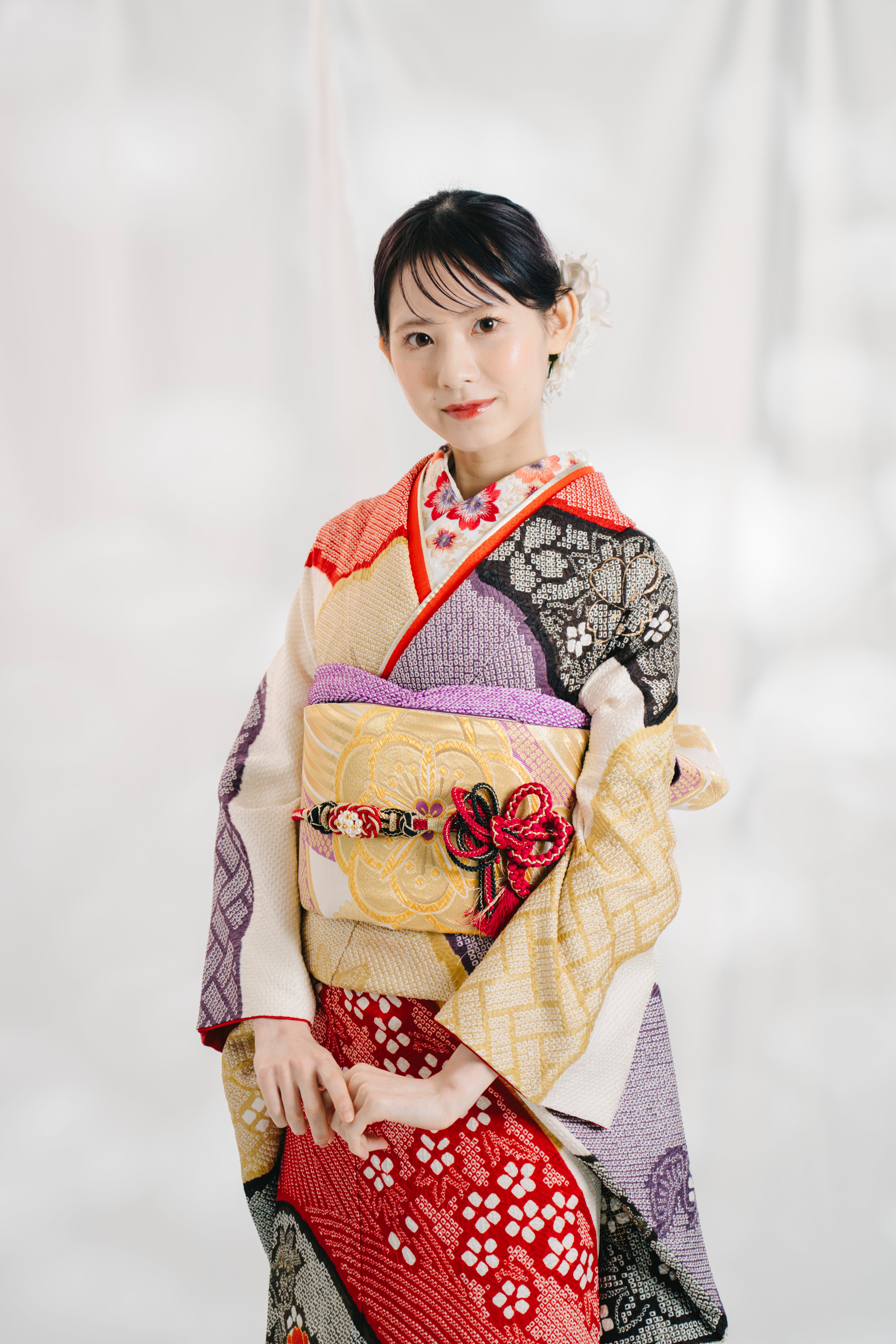 正絹 振袖 赤 黒 蝶 正絹 振袖 赤 黒 蝶 振袖フルセット【ta2201】成人式