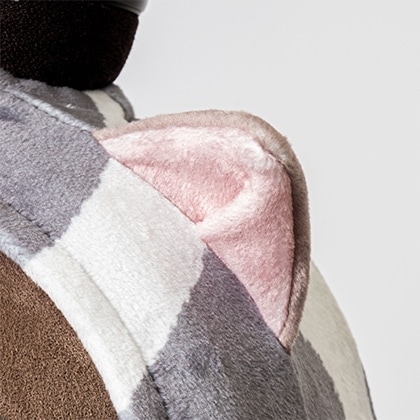 ねこみみベロア 三毛猫(しっぽ付き) グレー＆ベージュ | LOVOT ウェブ