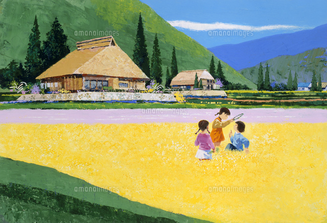 田舎の風景 油彩画 二つのパネル 田舎の風景 油彩画 田舎の風景 油彩画
