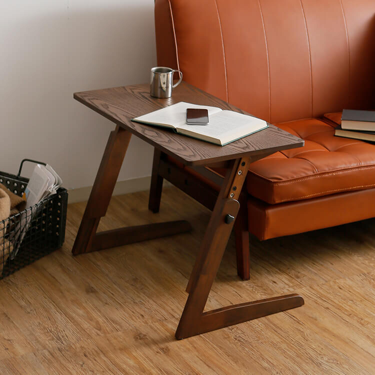 サイドテーブル（ナチュラル/ブラウン）6段階昇降 タイプ | 【公式