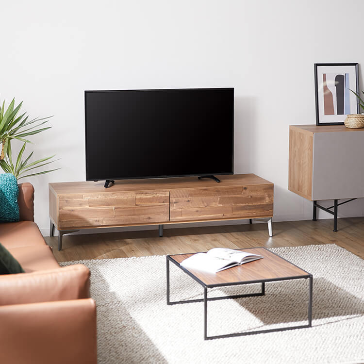 幅140] テレビ台 日本製 天然木 スチール脚 | 【公式】LOWYA(ロウヤ