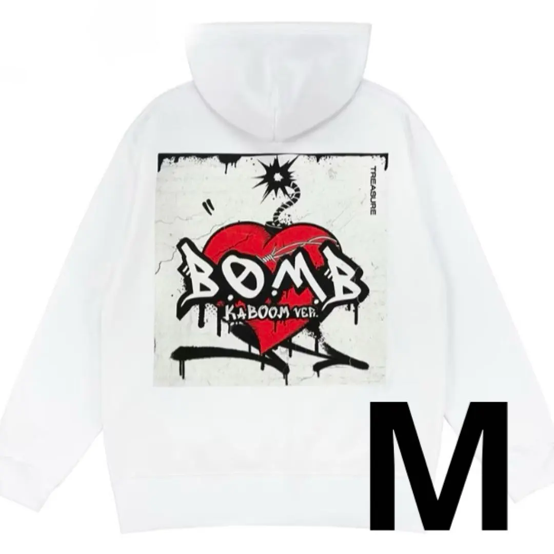 treasure reboot ジップアップ フーディ パーカー ホワイト 白 ジップ