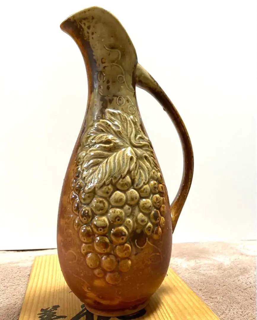 信楽焼 美杉 波模様 花瓶 花器 華道 鉢 水鉢 レトロ ビンテージ 壺 つぼ