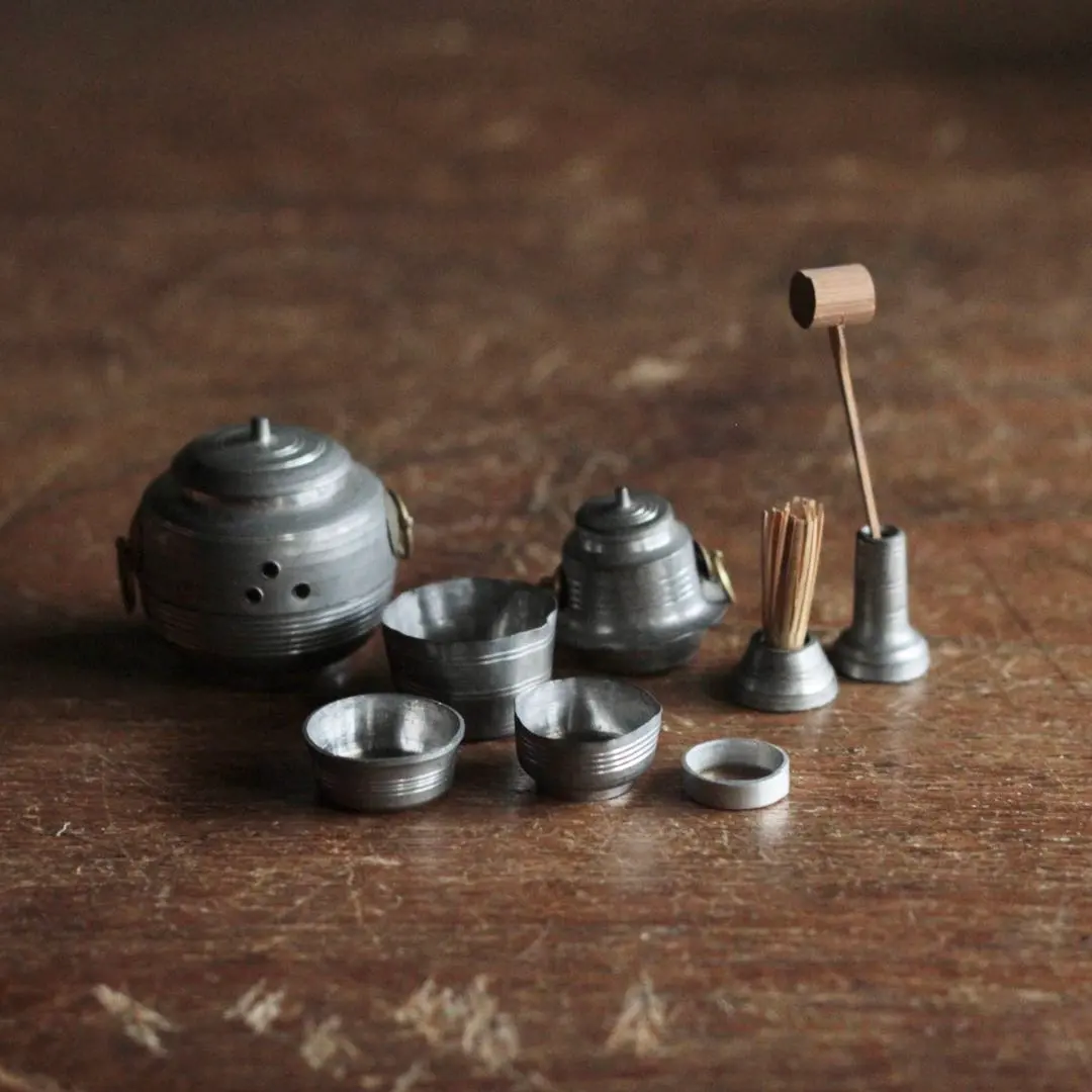 王東文造 古錫製 雲龍鳳凰文刻 三耳壷 茶入 中國古玩 唐物 時代物 骨董品