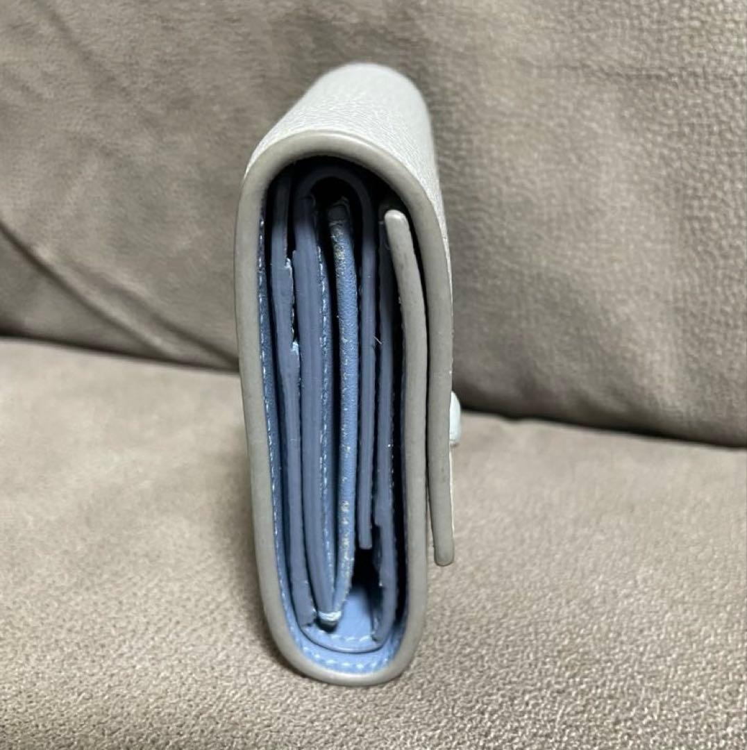 美品 セリーヌ　レザースモールフェールデッド　マルチファンクション　三つ折り財布