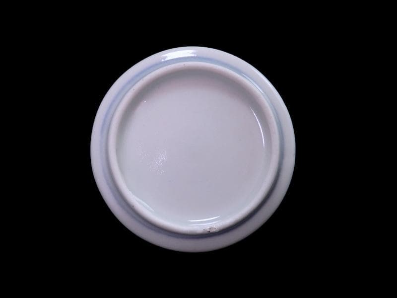 古伊万里 染付 蝙蝠に寿紋の図 猪口 のぞき E979AS-DAv