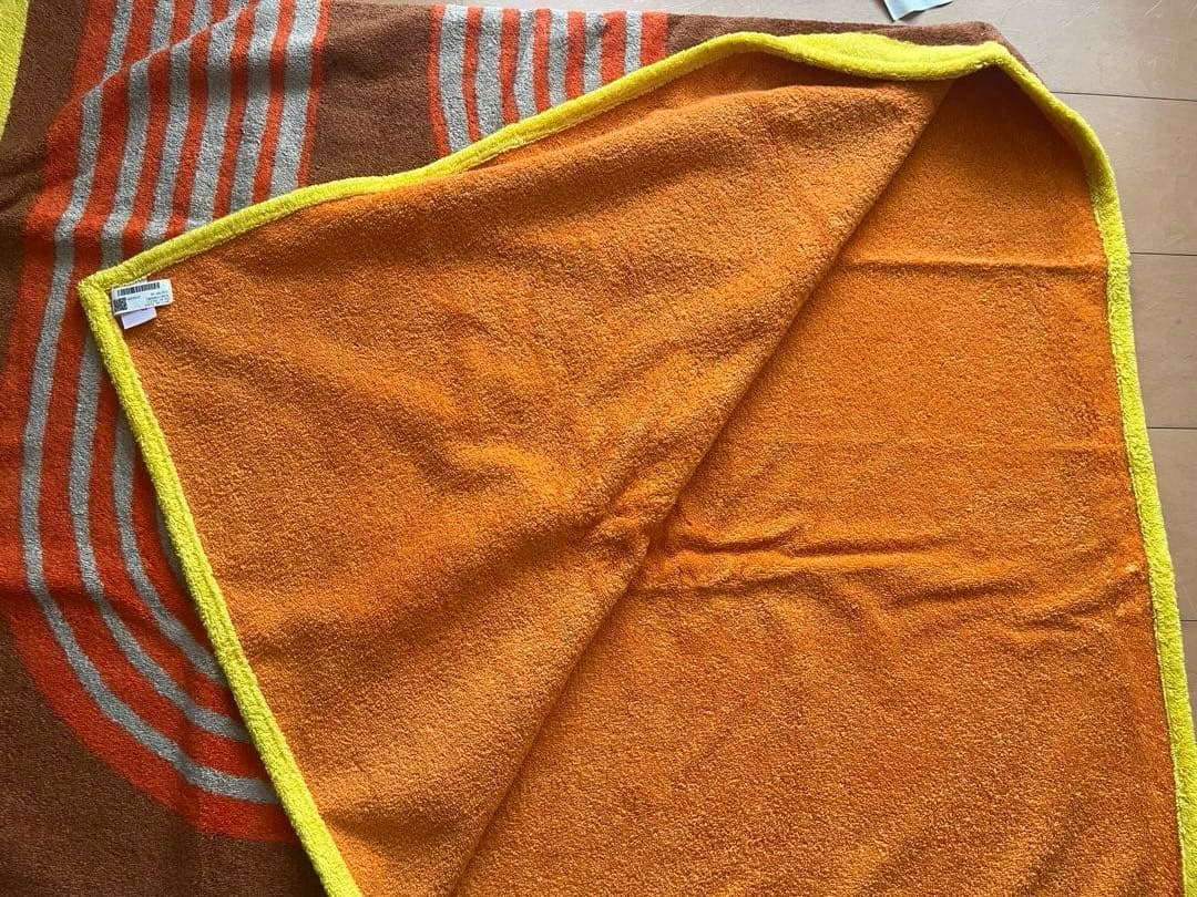 未使用 エルメス ビーチタオルTAPIS DE PLAGEオレンジ 大判