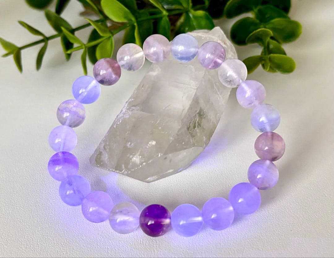 最高品質　幻想世界に架かる美しき虹　幻のレインボーシャインフローライトのブレス