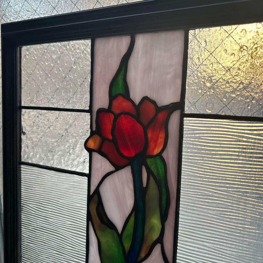 ステンドグラス♦︎赤いチューリップ 5646452d28433c97f745e658a69fd6