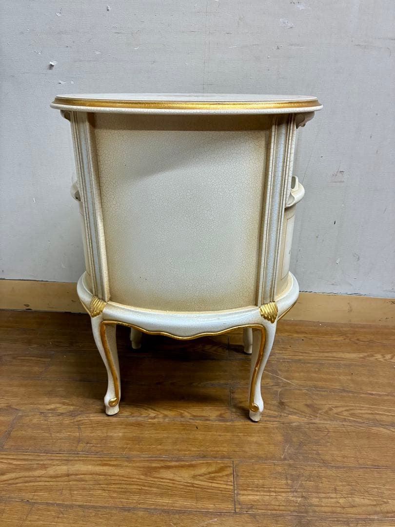 管386☆イタリア製☆ロココ調☆姫系☆ヒビ加工☆サイドテーブル