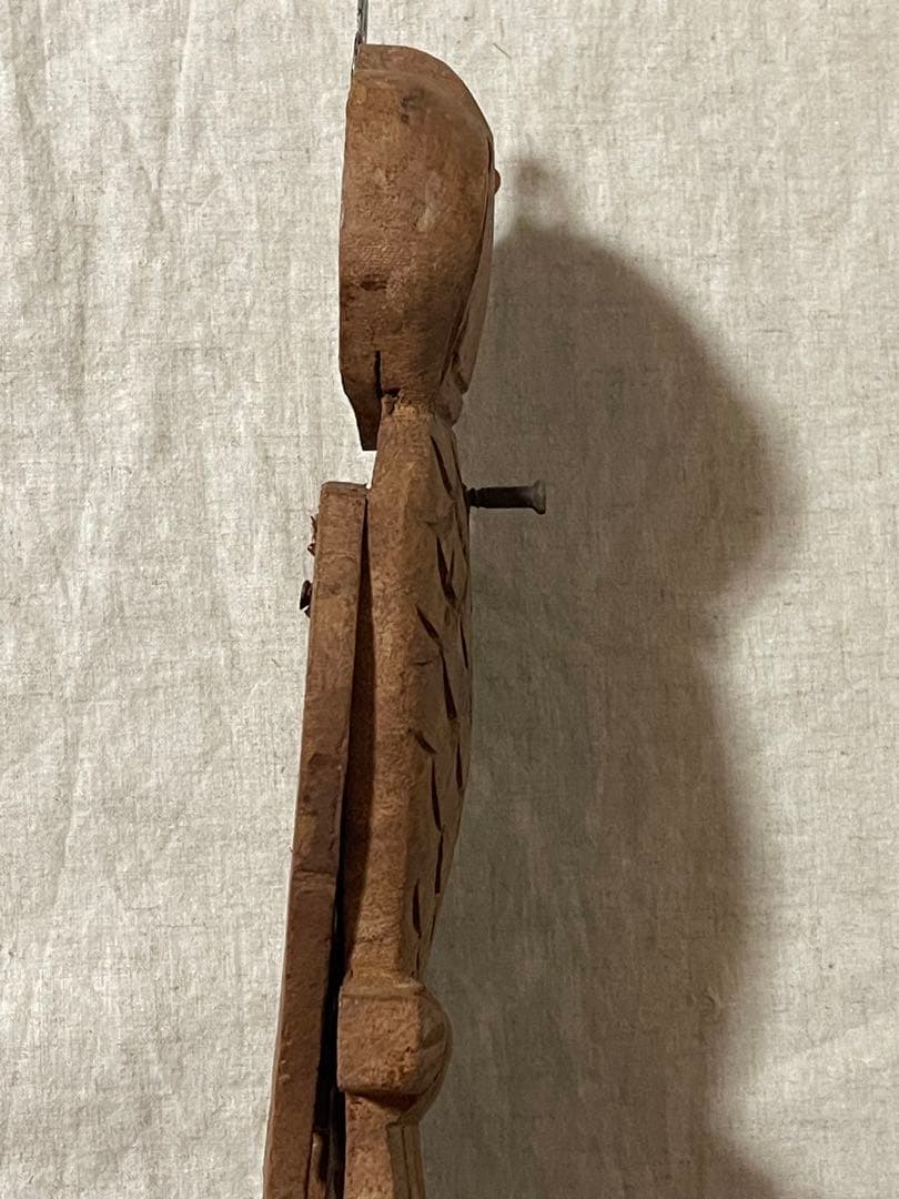 ビンテージ 木彫り 壁掛け 木製 鳥 オウム 民芸 古道具 古物 雑貨