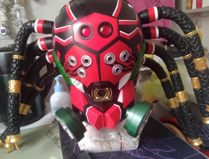 シン仮面ライダー　クモオーグ1/1マスク　高再現度　かぶれる！　コスプレ用具 シン・仮面ライダー」に登場する仮面ライダーやクモオーグのマスクを