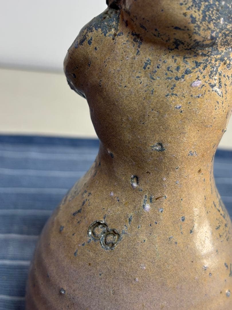 青灰色 陶器の人形 2点セット