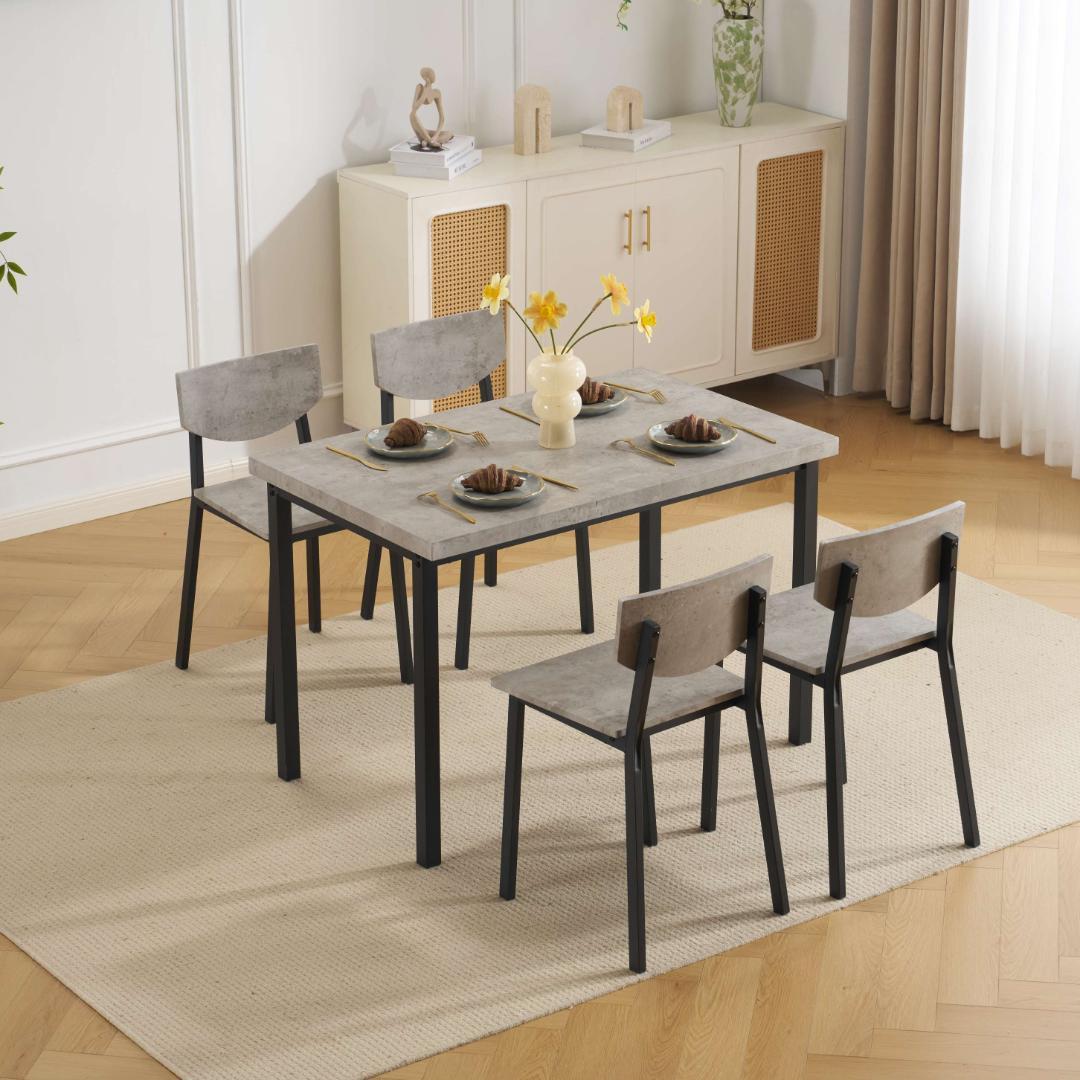 予約先行販売！1000円OFF4人掛け テーブル＆チェア4脚　オシャレ　GRAY