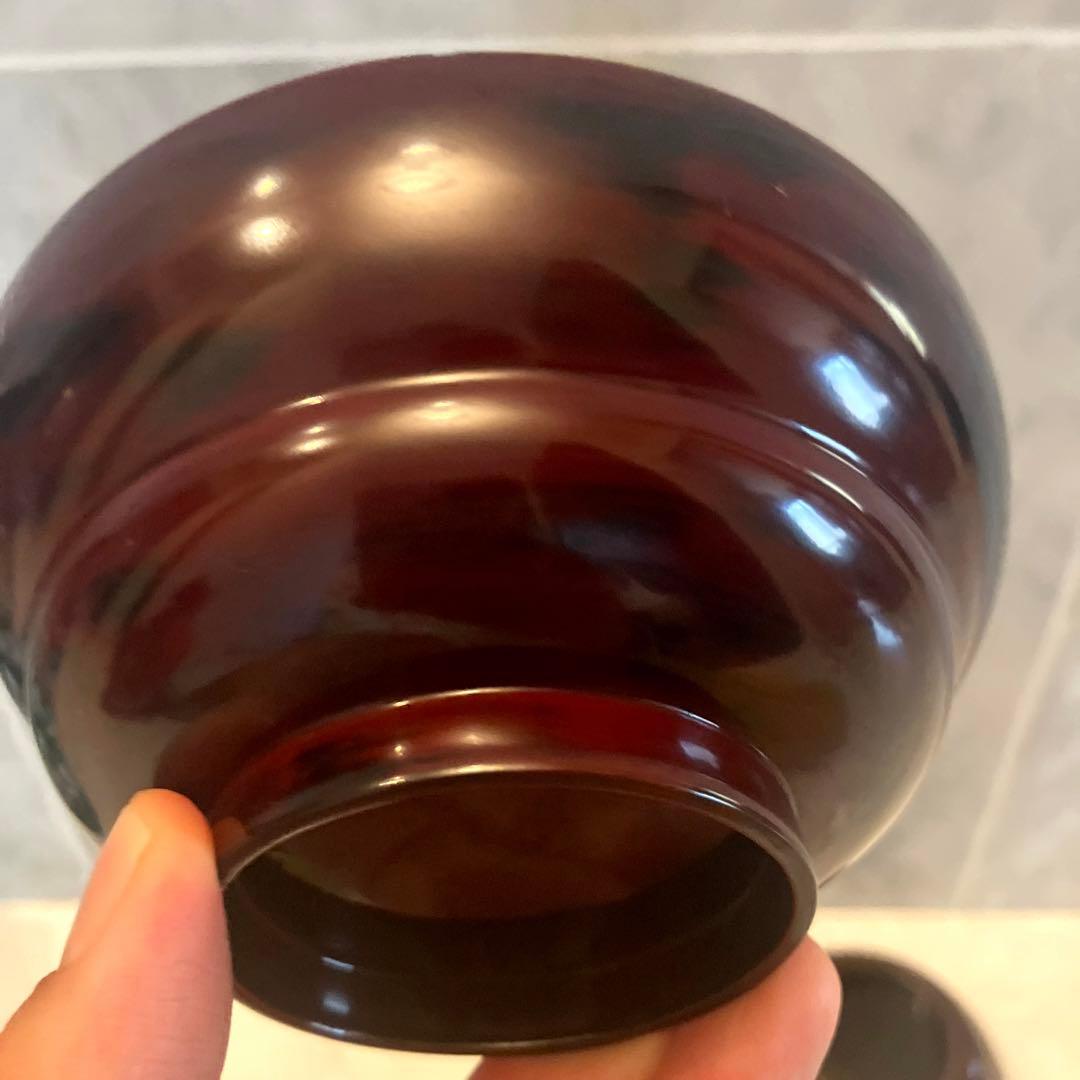 アンティーク大正時代 金彩のスズメや上品な竹が美し過ぎる木製輪島