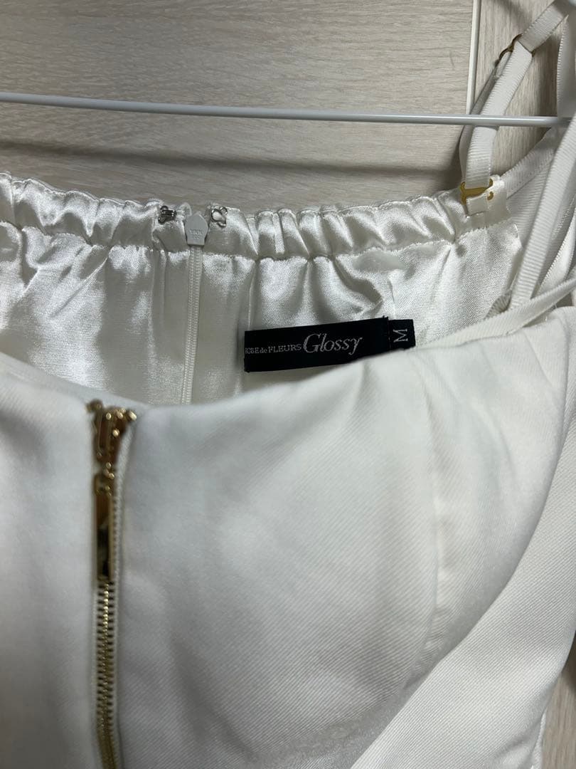 ROBE de FLEURS ローブドフルール ドレス キャバ ミニ 長袖 白