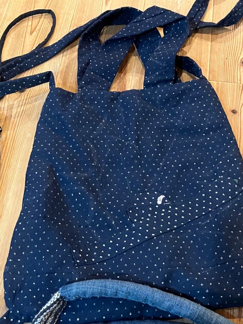 藍染 デニム古布リメイク ハンドメイド刺し子 トートバッグ ポーチ