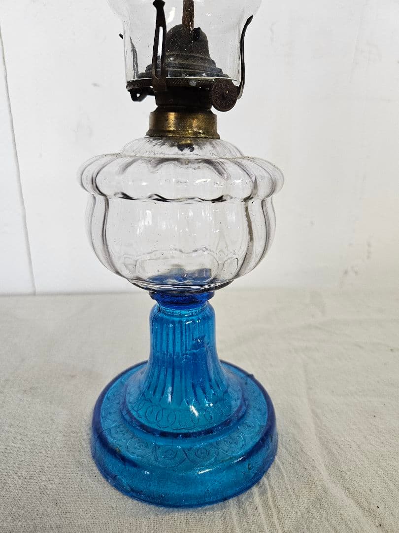 日本のアンティーク ガラス製 オイルランプ アルコール ランタン