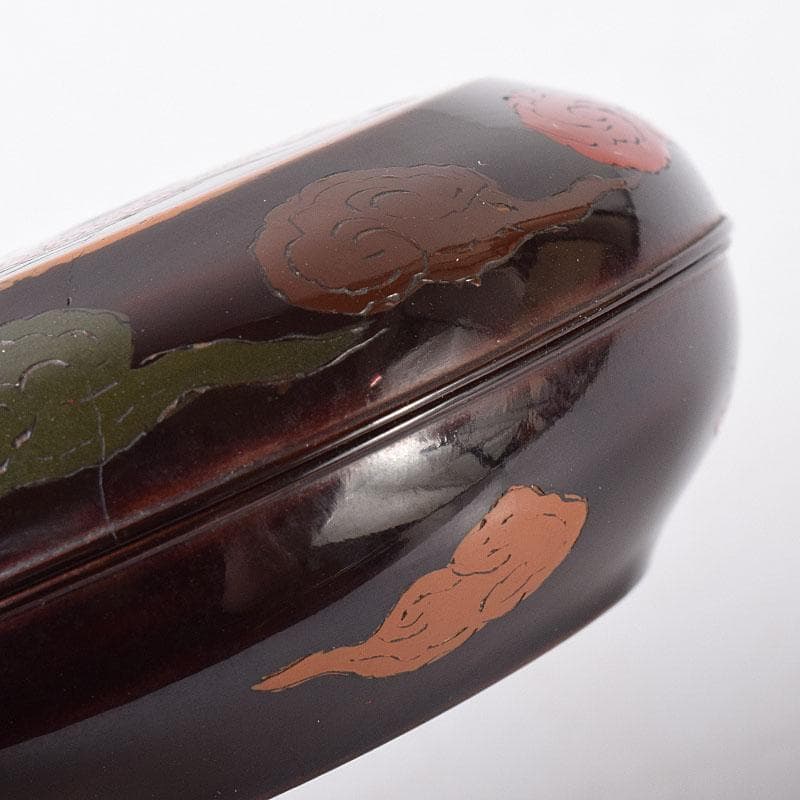 茶道具　時代漆塗　雲龍蒔絵　香合　時代箱　V　R8344