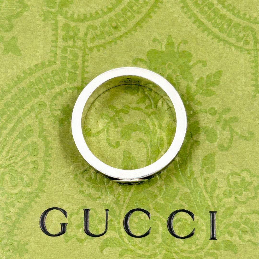 美品✨　グッチ　GUCCI リング　アラベスク　インターロッキング　エナメル　燻