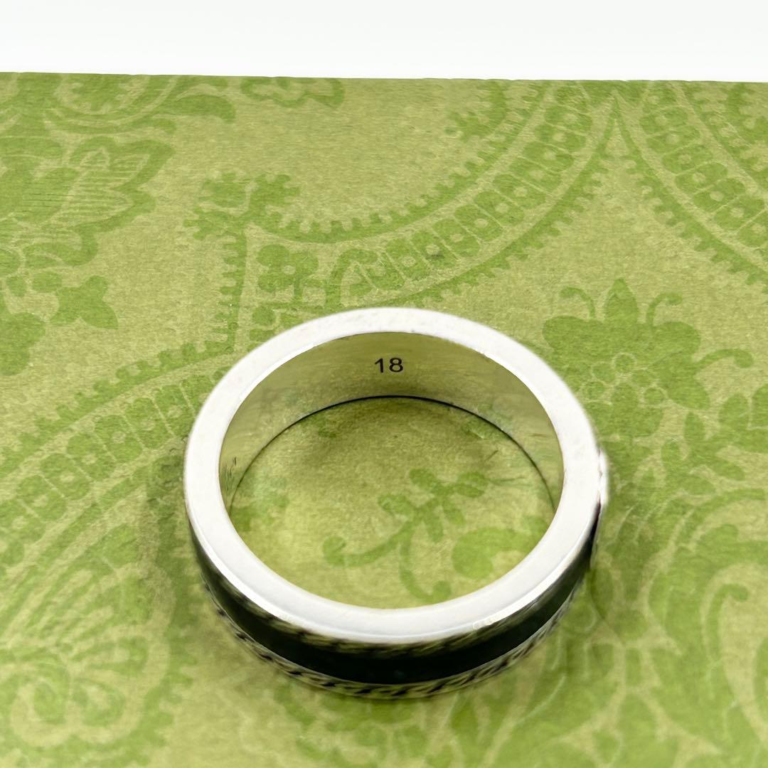 美品✨　グッチ　GUCCI リング　アラベスク　インターロッキング　エナメル　燻