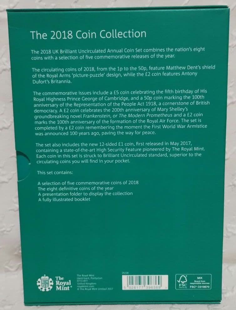 希少】2018年 英国 ロイヤルミント公式 年次記念セット
