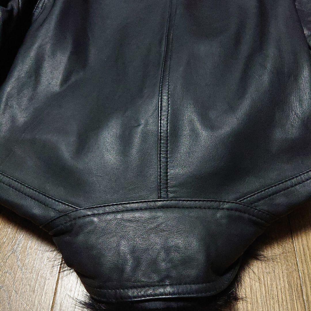 SHELLAC カウレザーライダースジャケット ラビットファー特別仕様【超